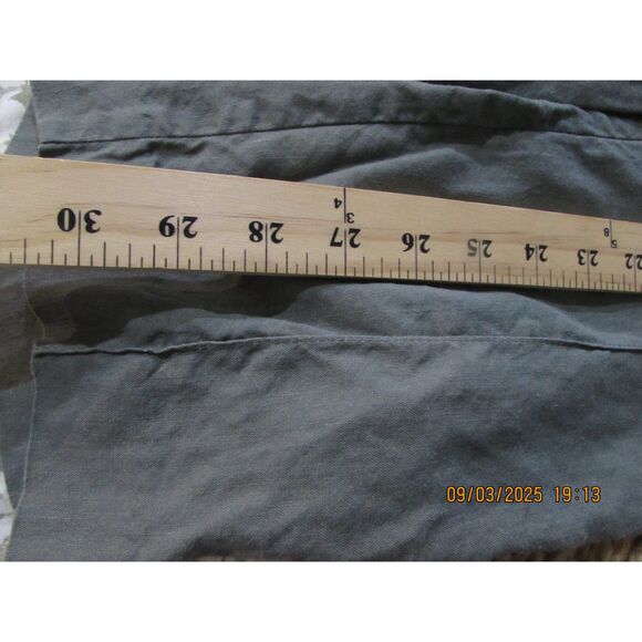 J Jill linen stretch size s elastic bag capri pants dark green great fall color - Picture 6 of 9